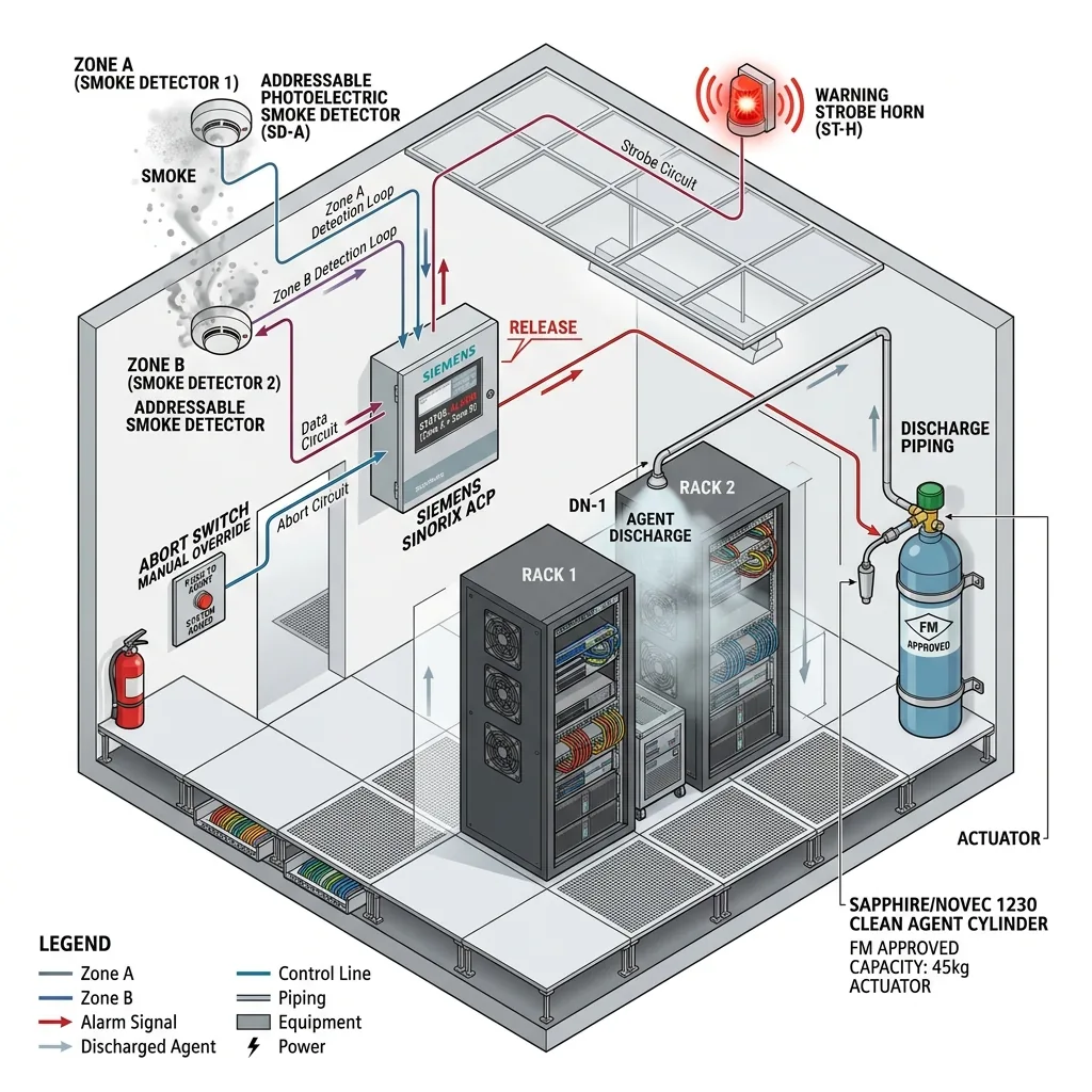 Cross-Zoning Fire Alarm Control Logic & Sequence for Clean Agent Systems