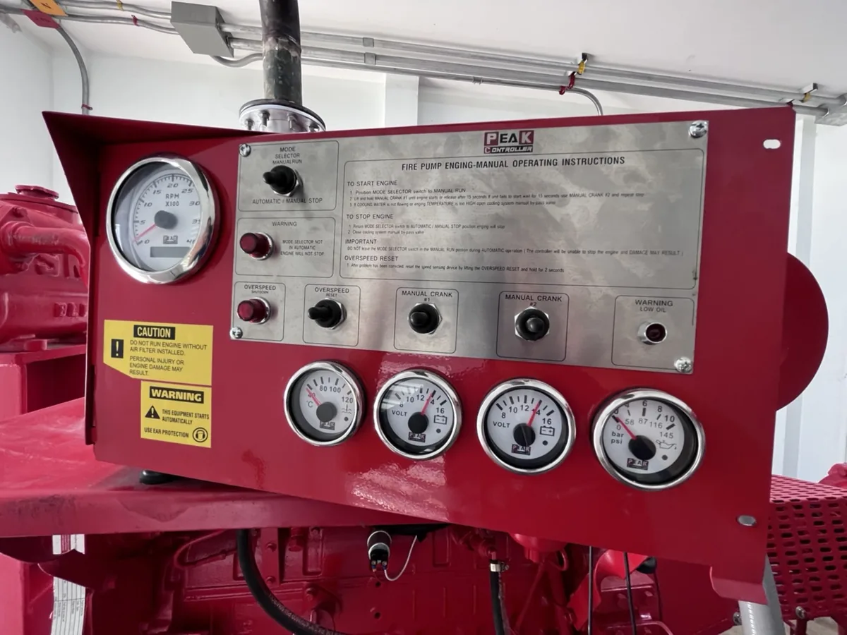 แผงหน้าปัดเครื่องยนต์ดีเซลของชุด Fire Pump