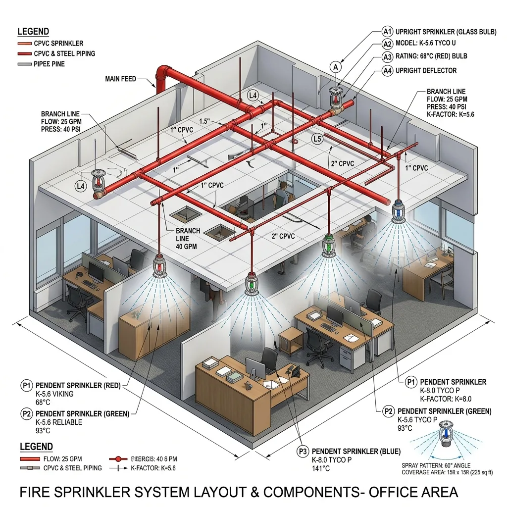 Fire Sprinkler Head Selection Guide: Pendent, Upright, Sidewall & ESFR
