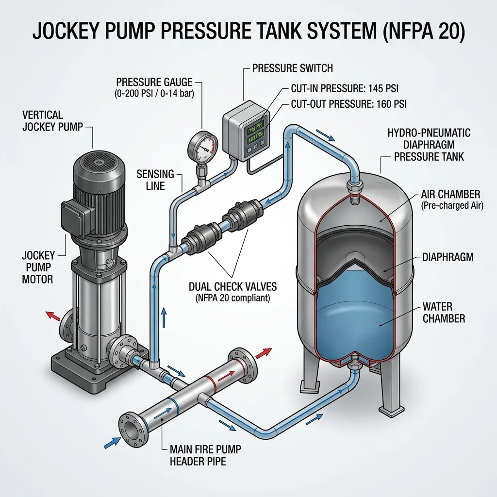 Jockey Pump Pressure Tank Sizing and Calculation Guide (NFPA 20)