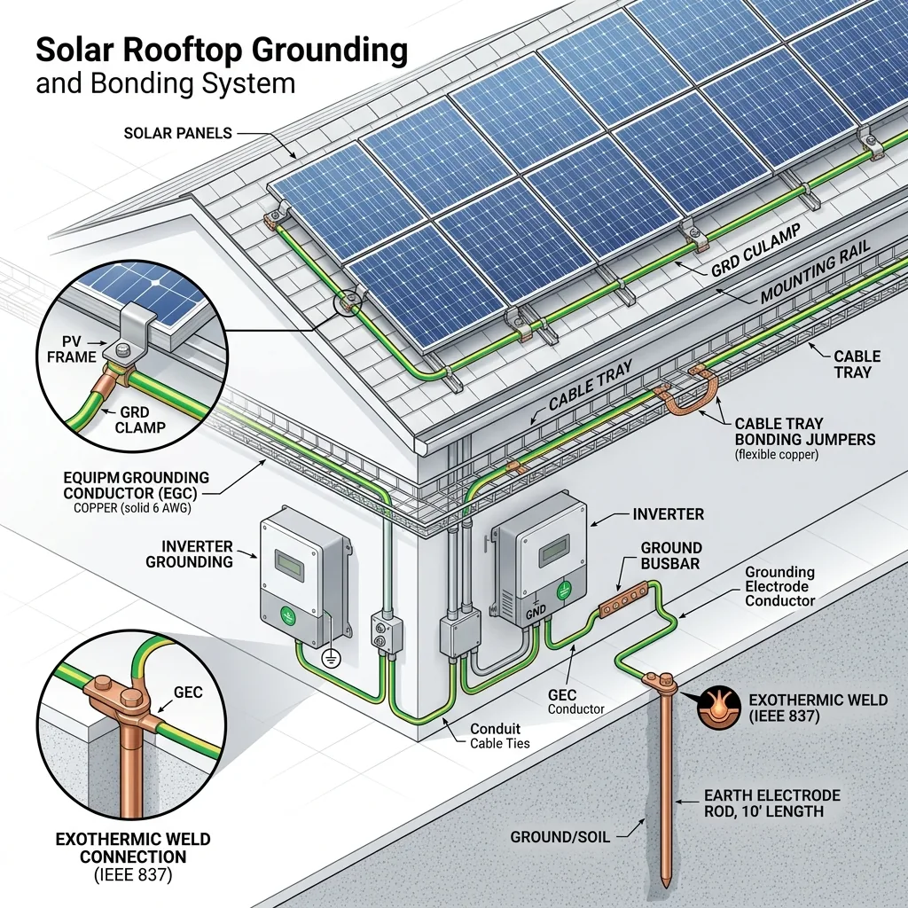 Solar Rooftop Grounding and Bonding Design Guide (IEEE 837 & UL 467)