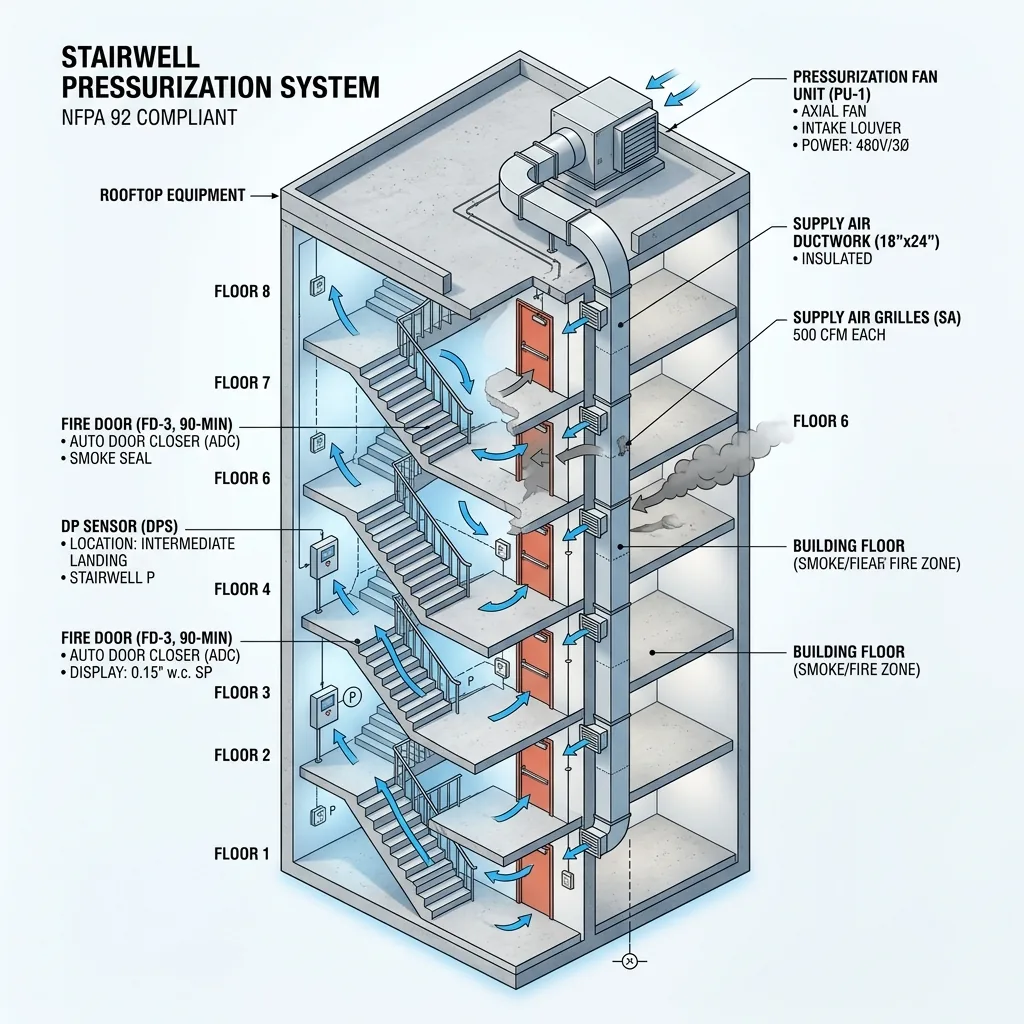 Stairwell Pressurization Fan System Design and Inspection Guide (NFPA 92)